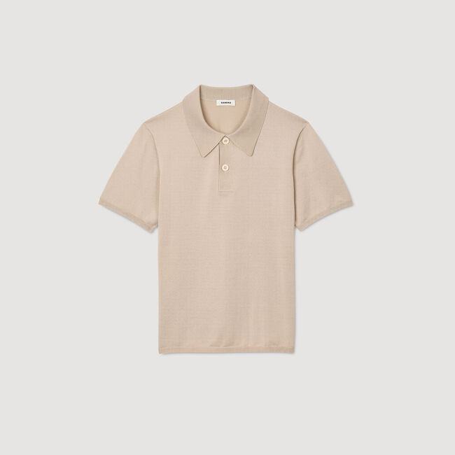 Strick-Poloshirt mit kurzen &Auml;rmeln