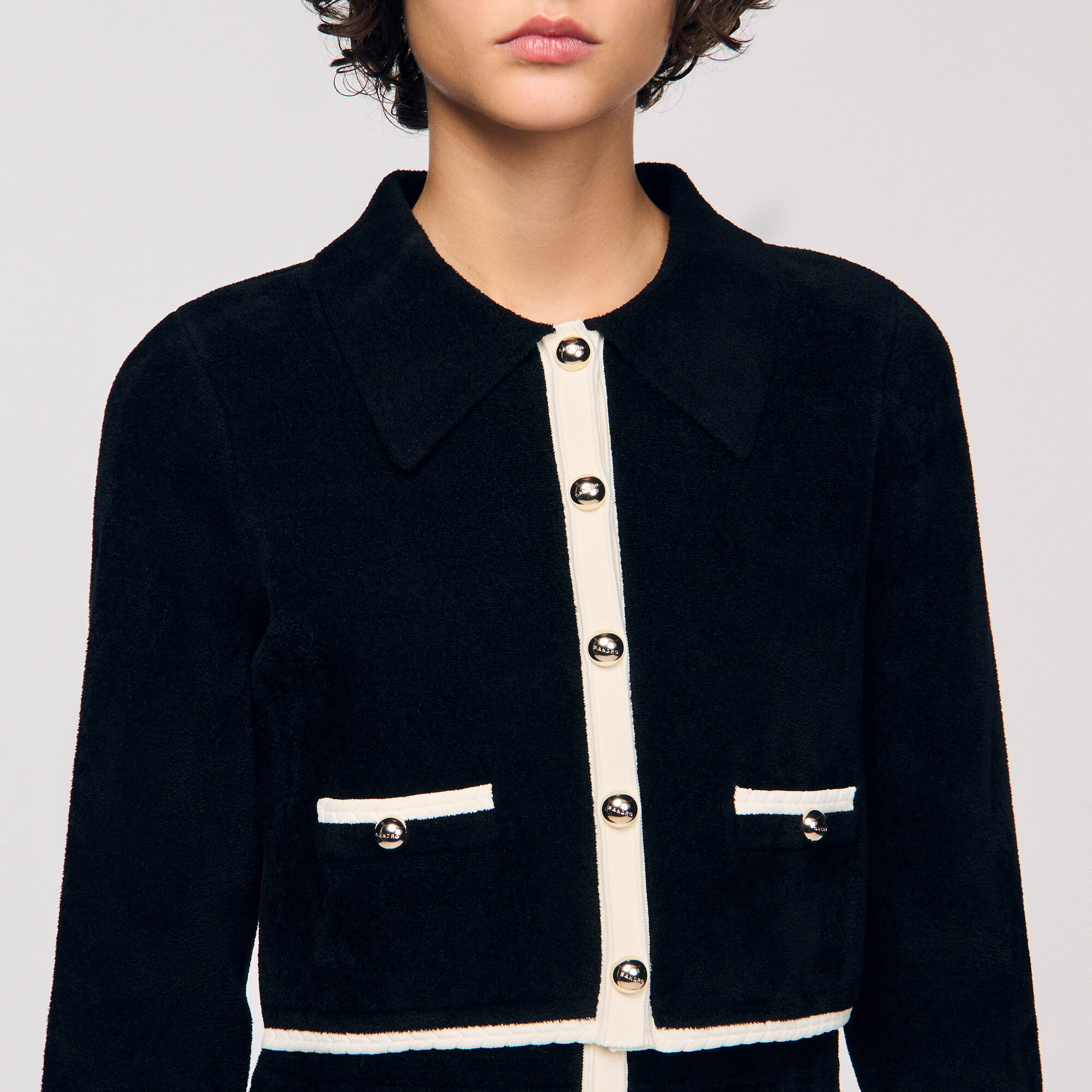 Zweifarbiger Hemd-Cardigan