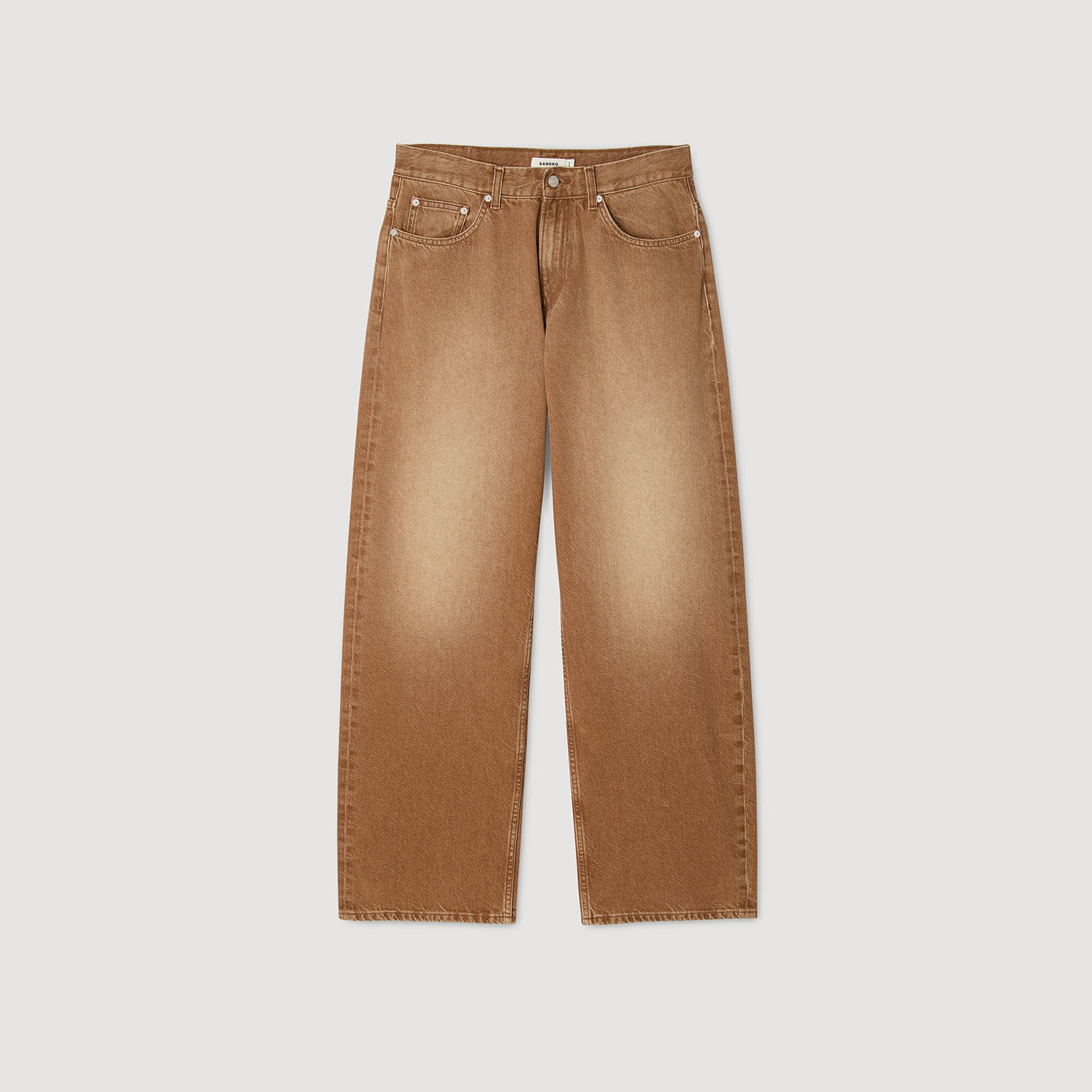 Verwaschene Baggy-Jeans aus Baumwolle