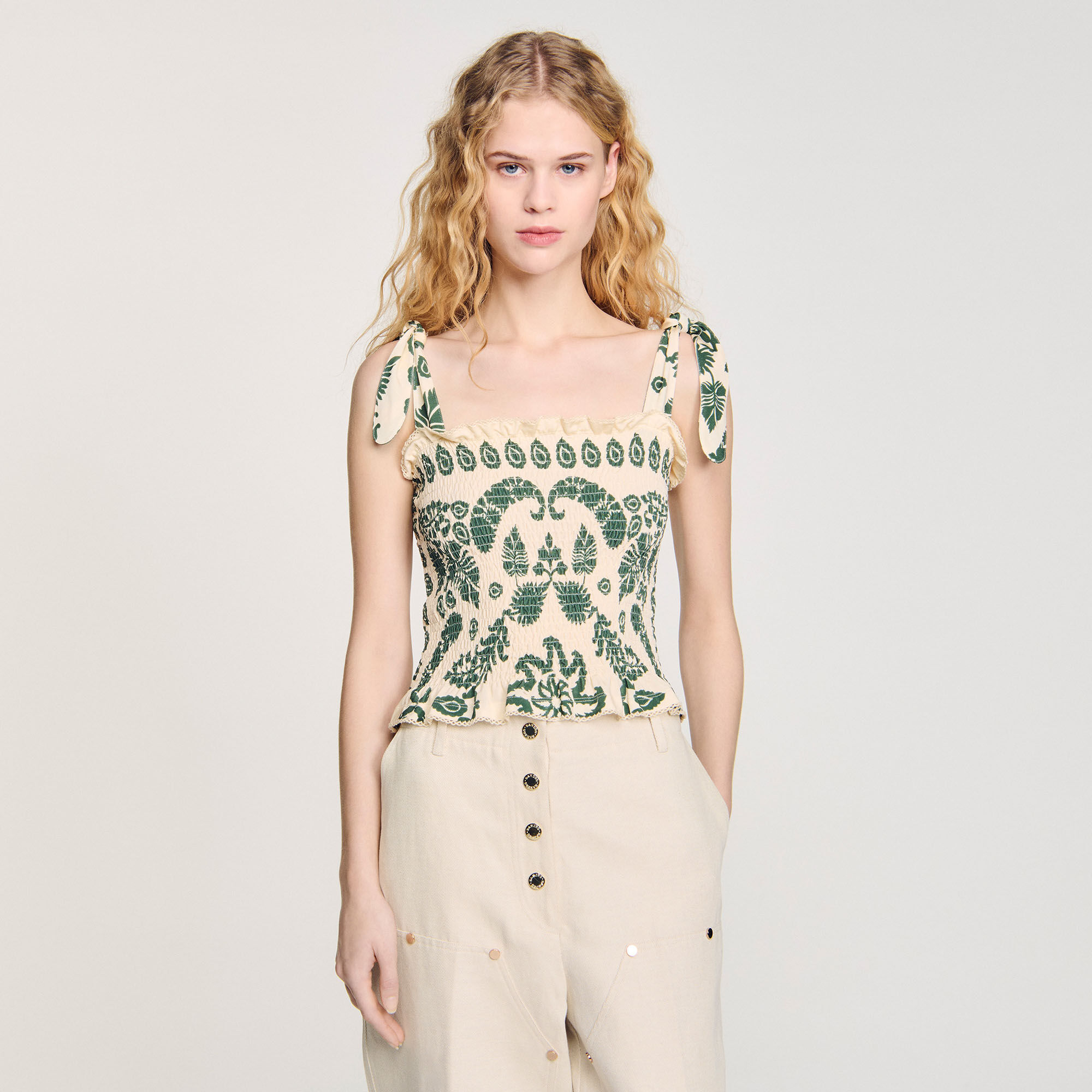 Gesmoktes Top mit Blumenprint