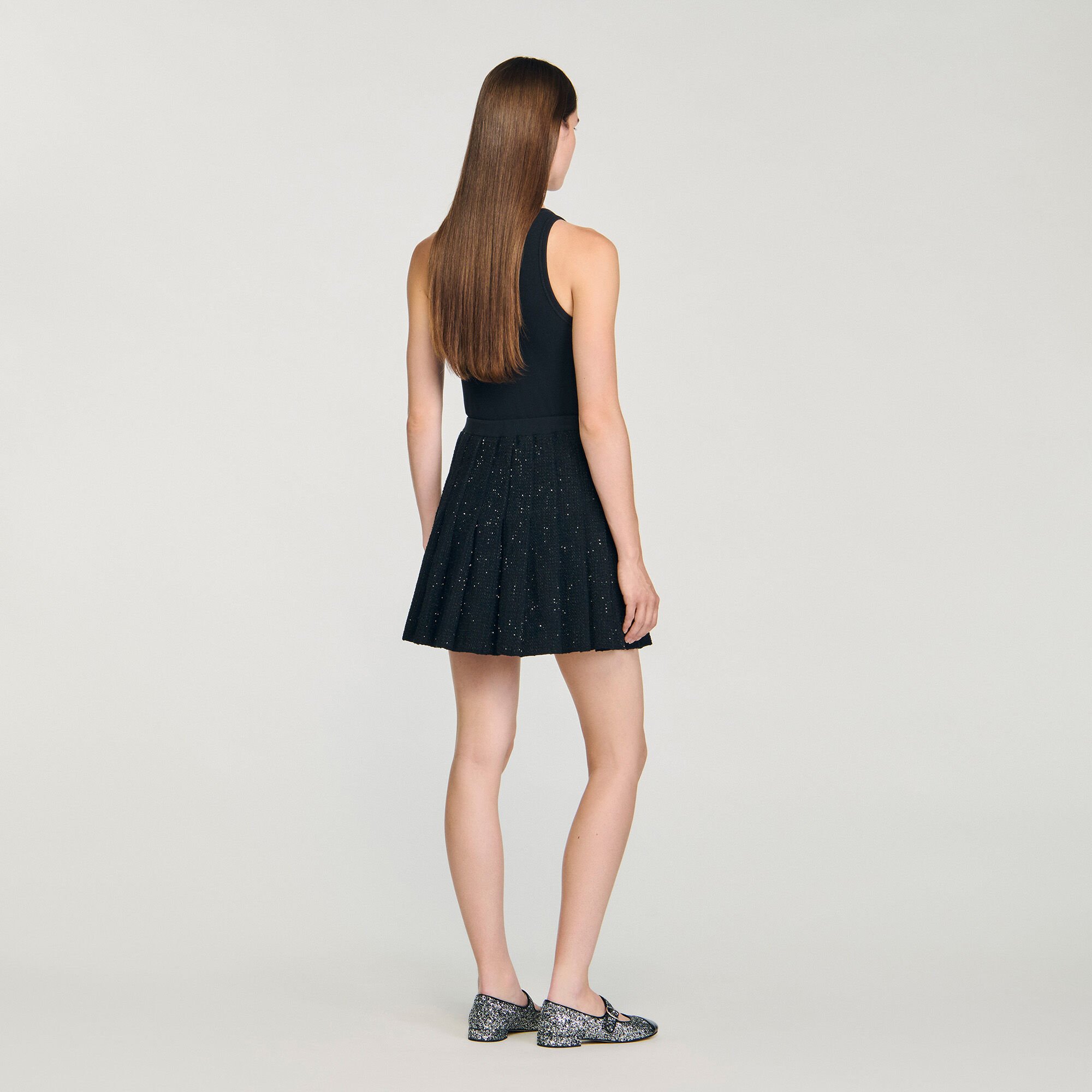 Kurzer Plisseerock aus Tweed