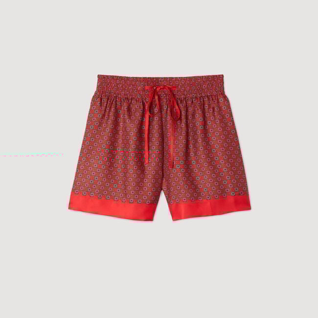 Shorts mit Tuch-Print