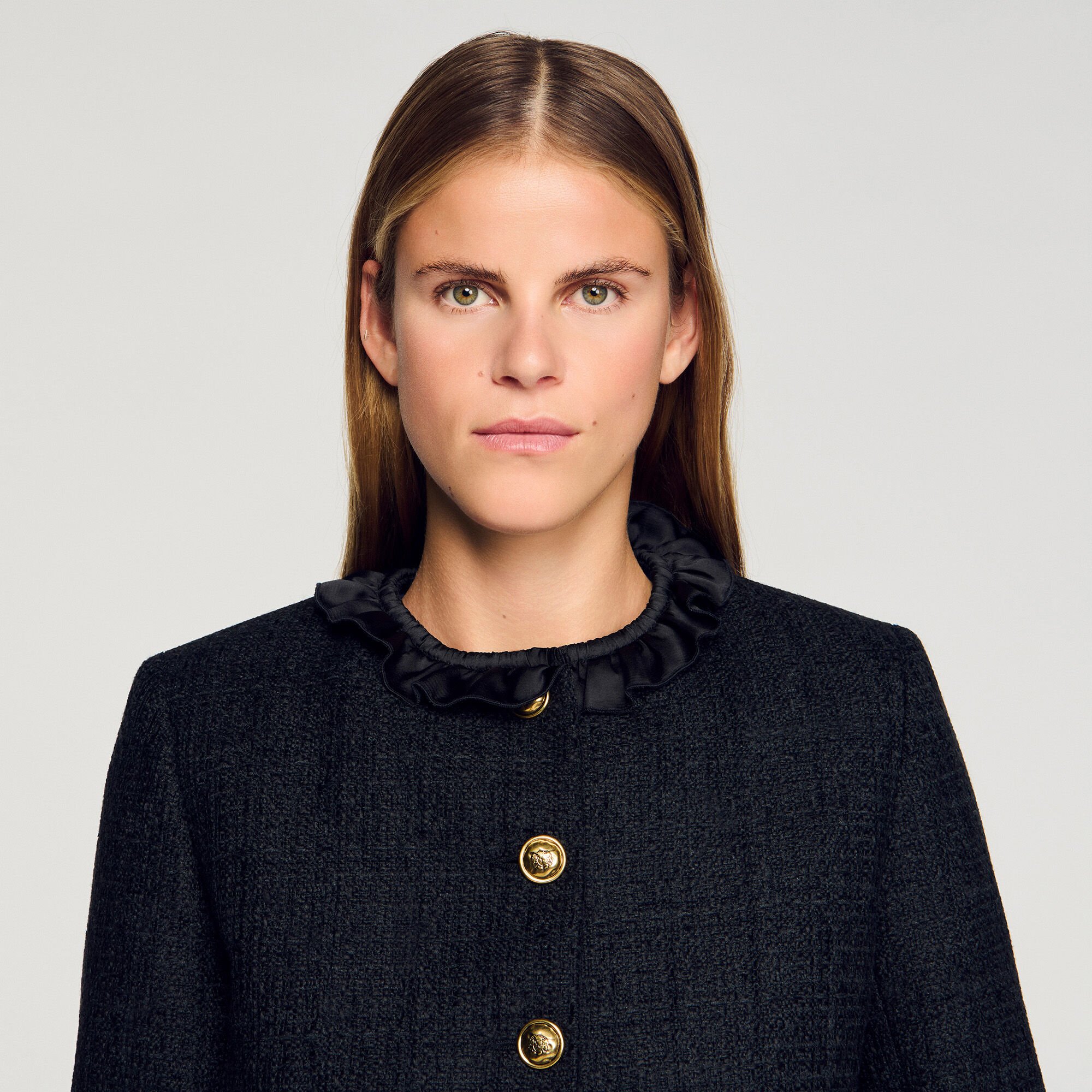Tweed-Jacke mit Volants