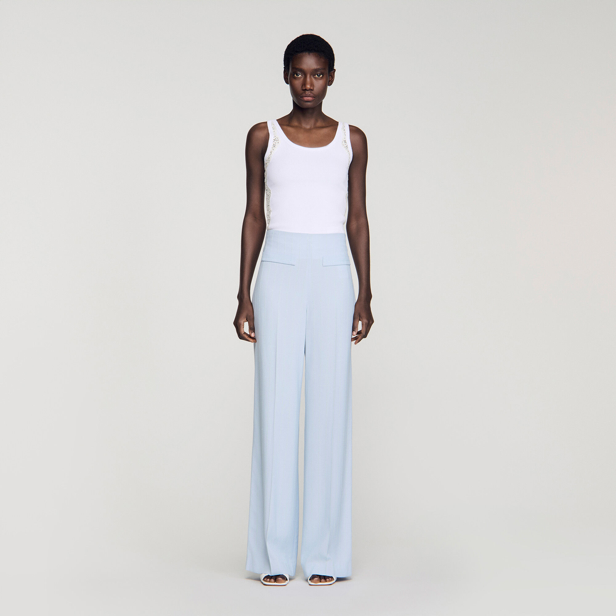 Gestreifte Hose mit Pailletten