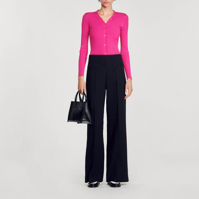 Cardigan aus Rippstrick