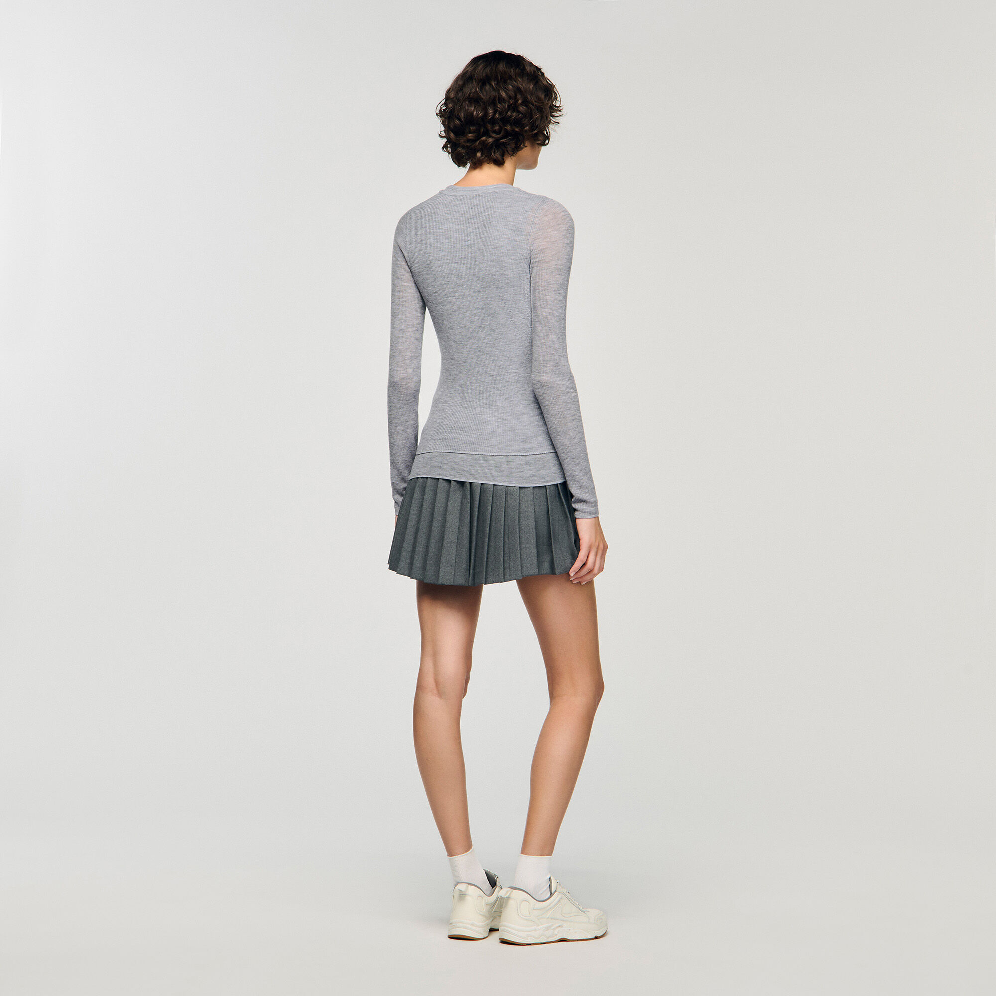 Wollpullover mit Trompe-l'œil-Effekt