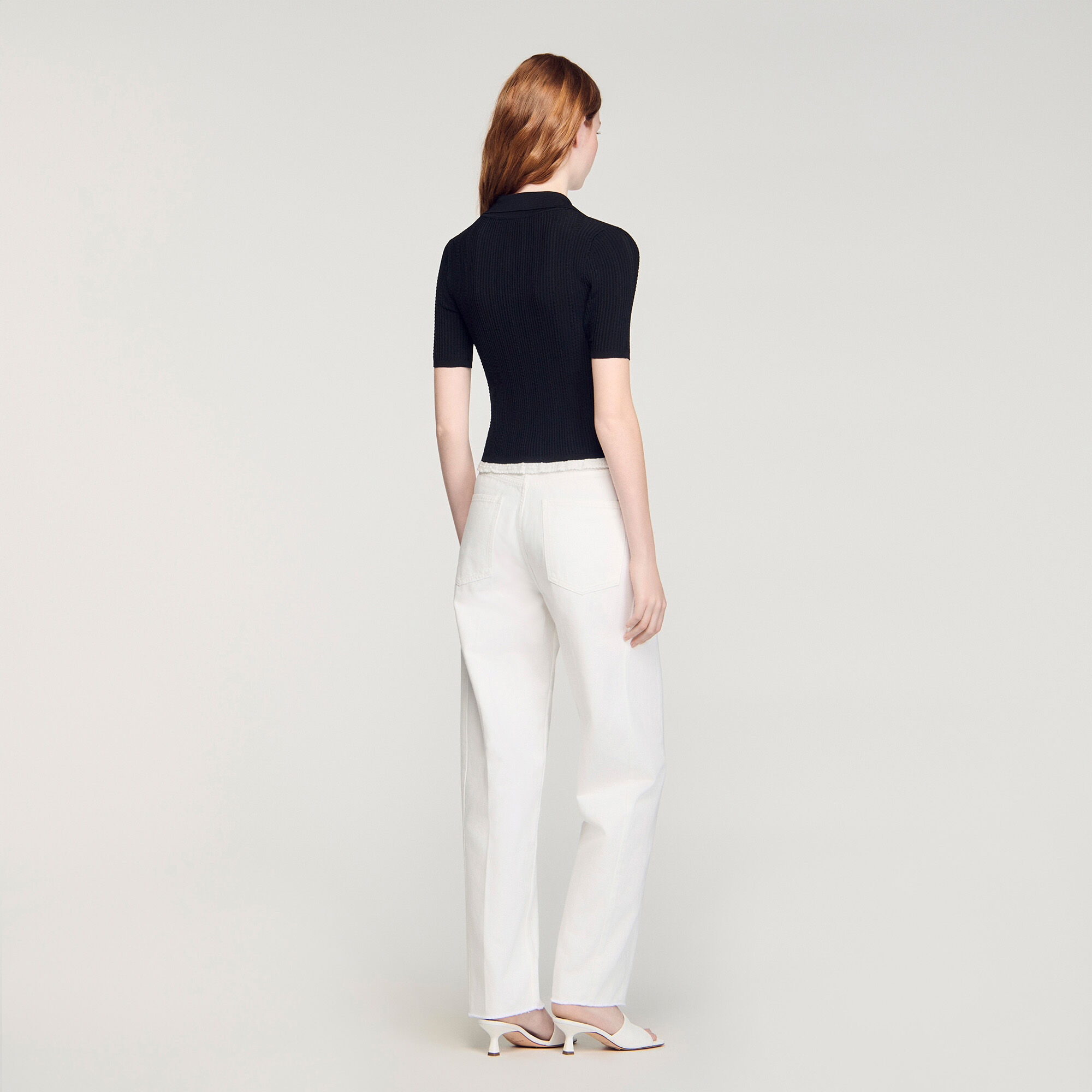 Strickpullover mit Polokragen