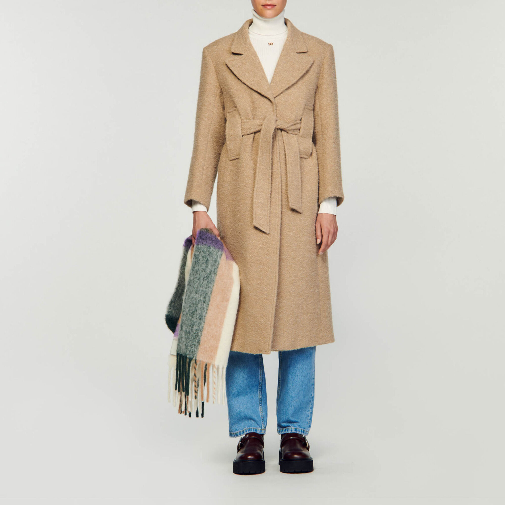 Sandro paris camel coat outlet