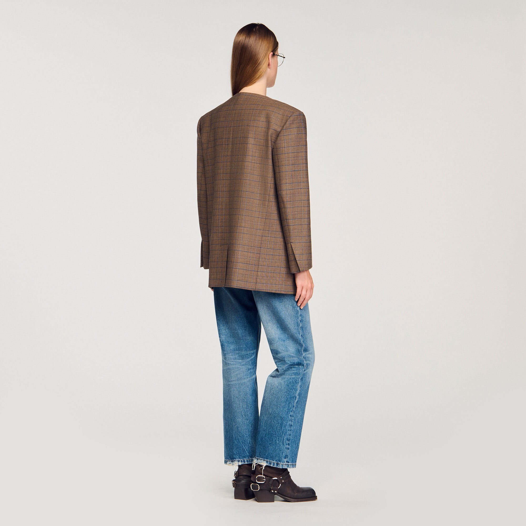 Oversize-Jacke mit Karomuster