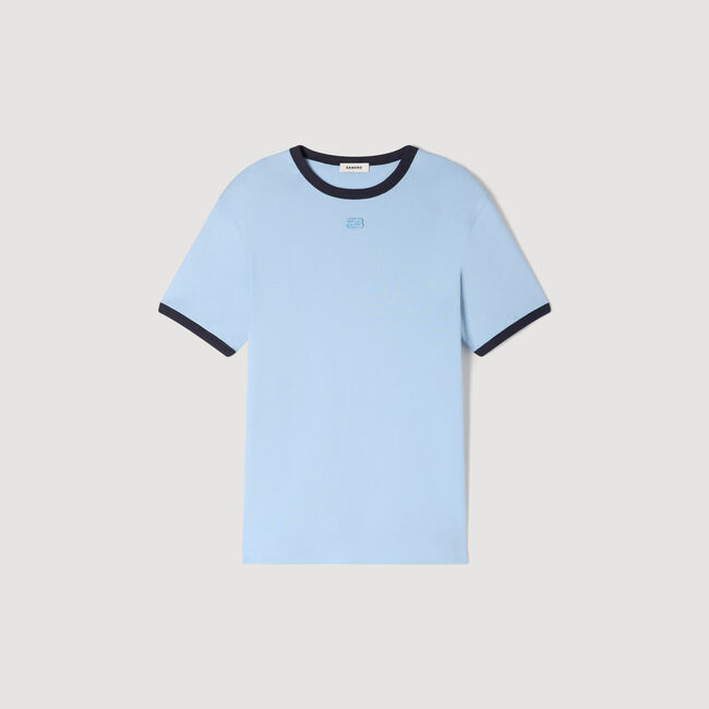 Zweifarbiges T-Shirt mit Patch