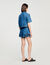 Shorts aus Denim mit Volants