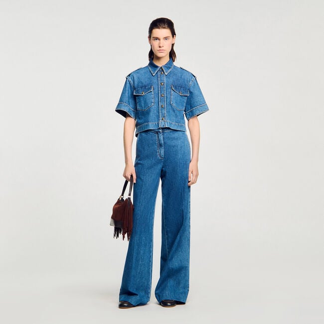 Kurzes Hemd aus Denim