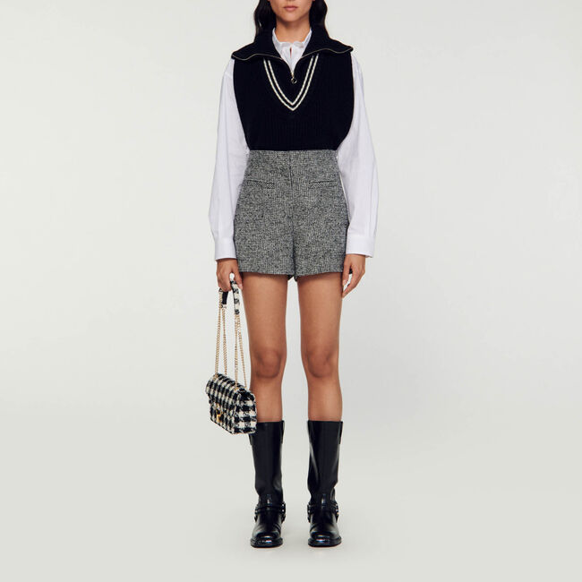 Short mit Hahnentrittmuster