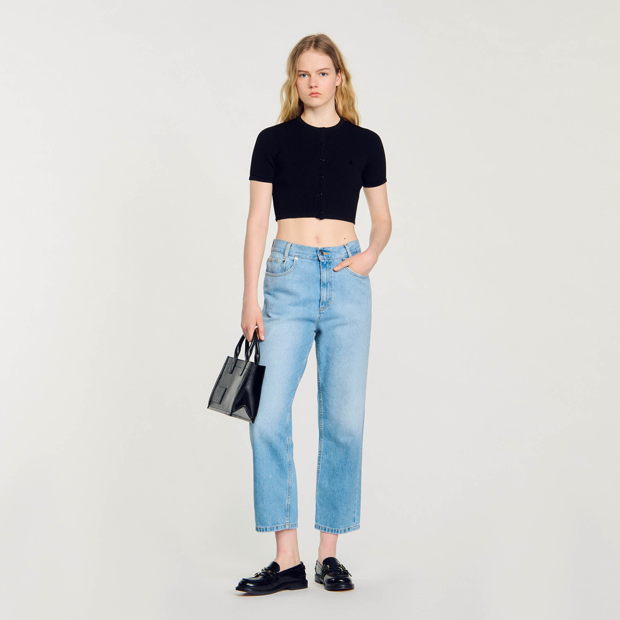 Sandro blue cardigan outlet
