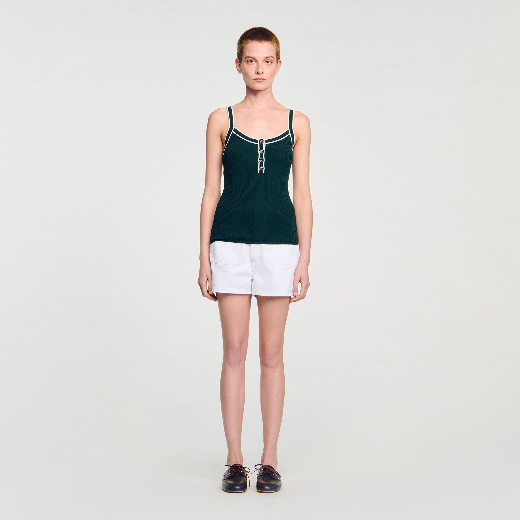 Zweifarbiges Stricktop