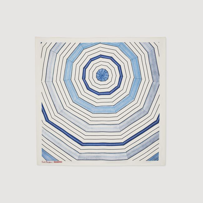 Seidenhalstuch mit Streifenprint