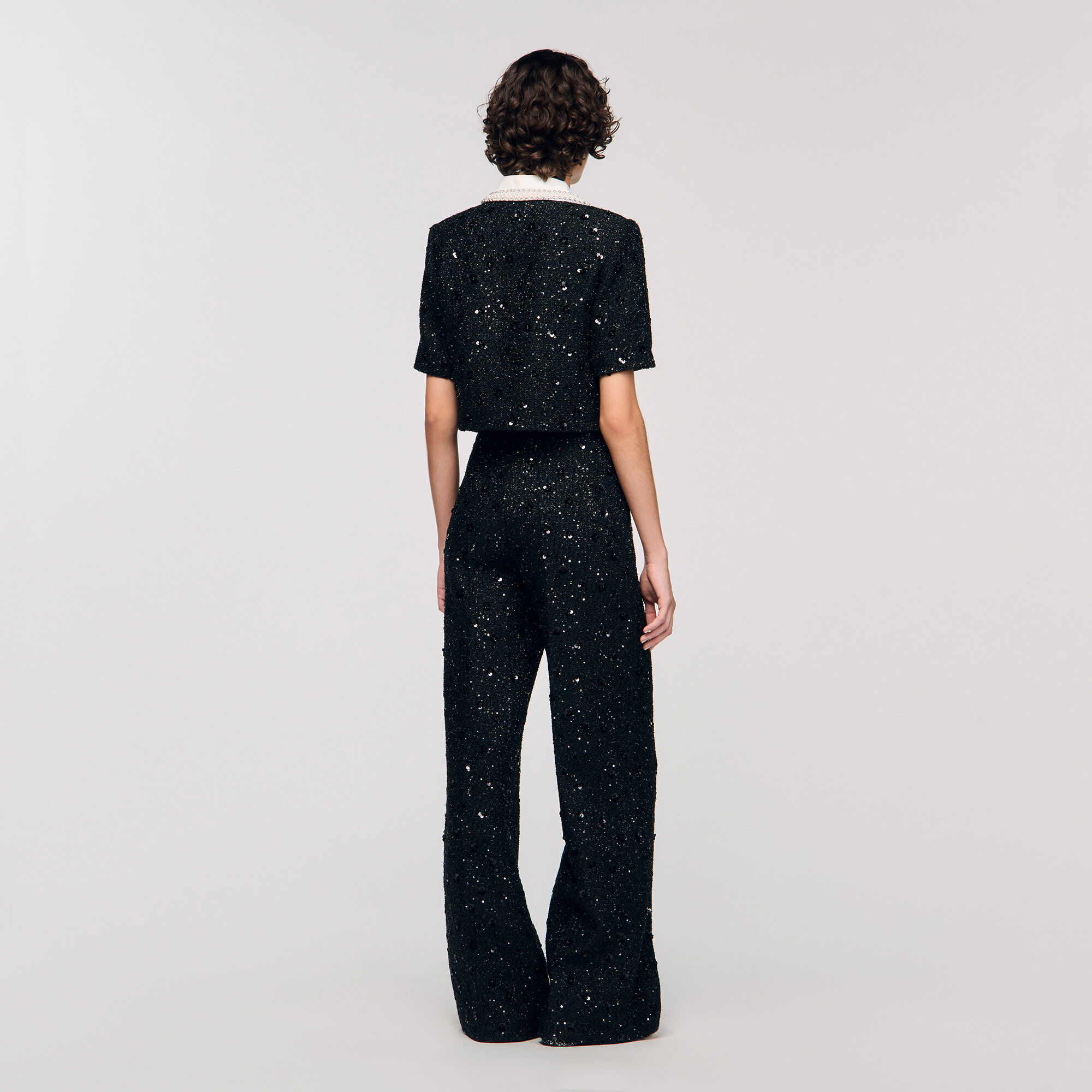 Kurze Tweedjacke mit Strass