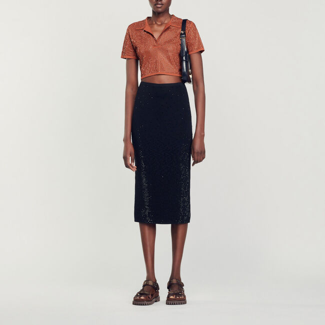 Midirock mit Strassverzierung