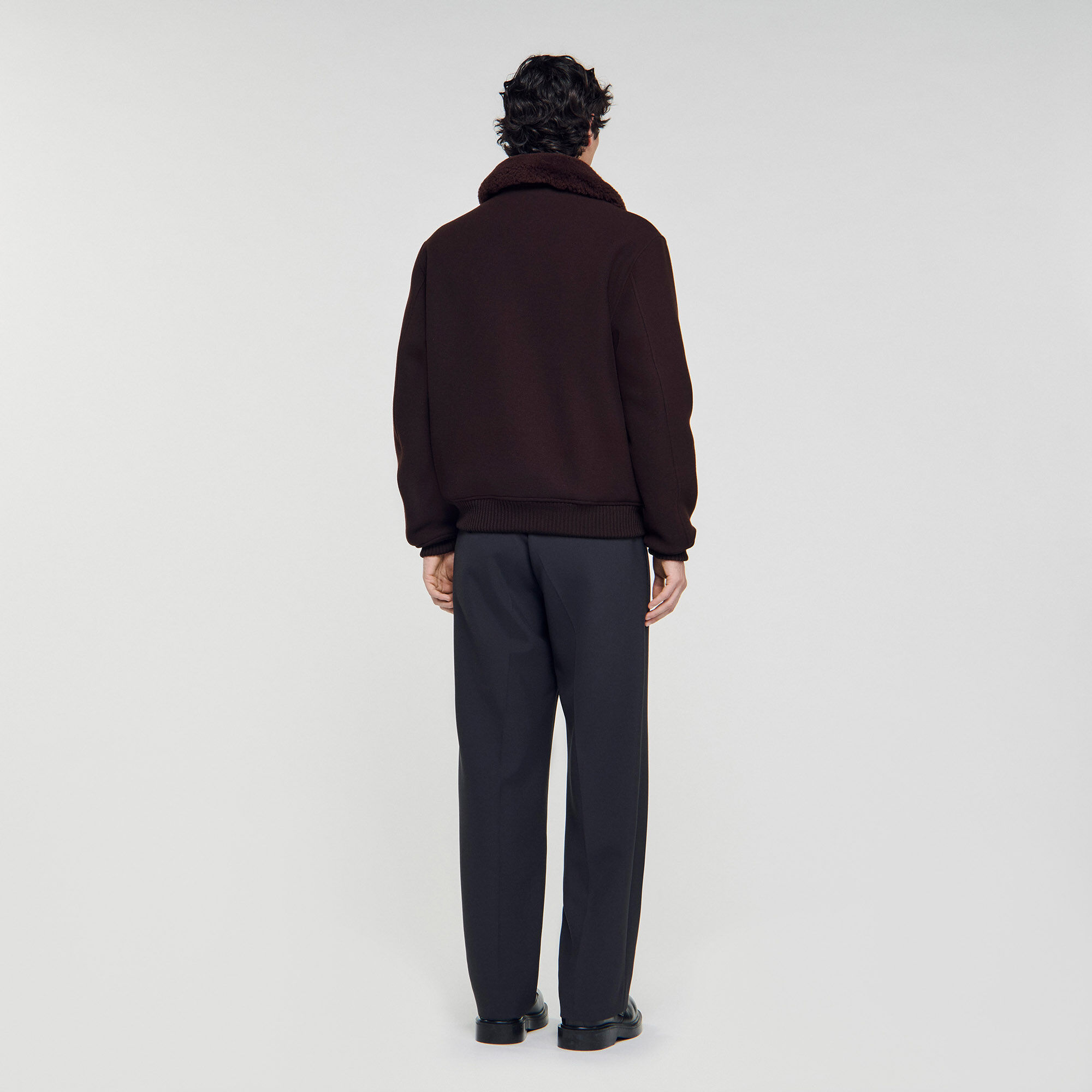 Fliegerjacke aus Wolle mit Kragen