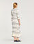 Langes Strickkleid mit Streifen