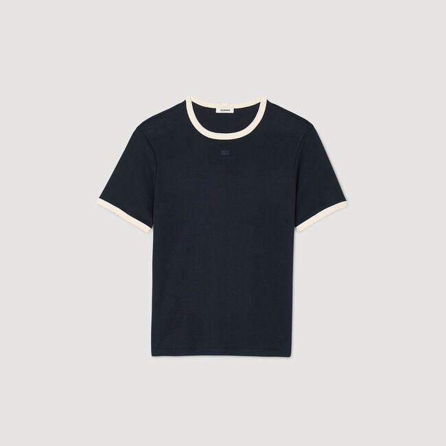 Zweifarbiges T-Shirt mit Patch