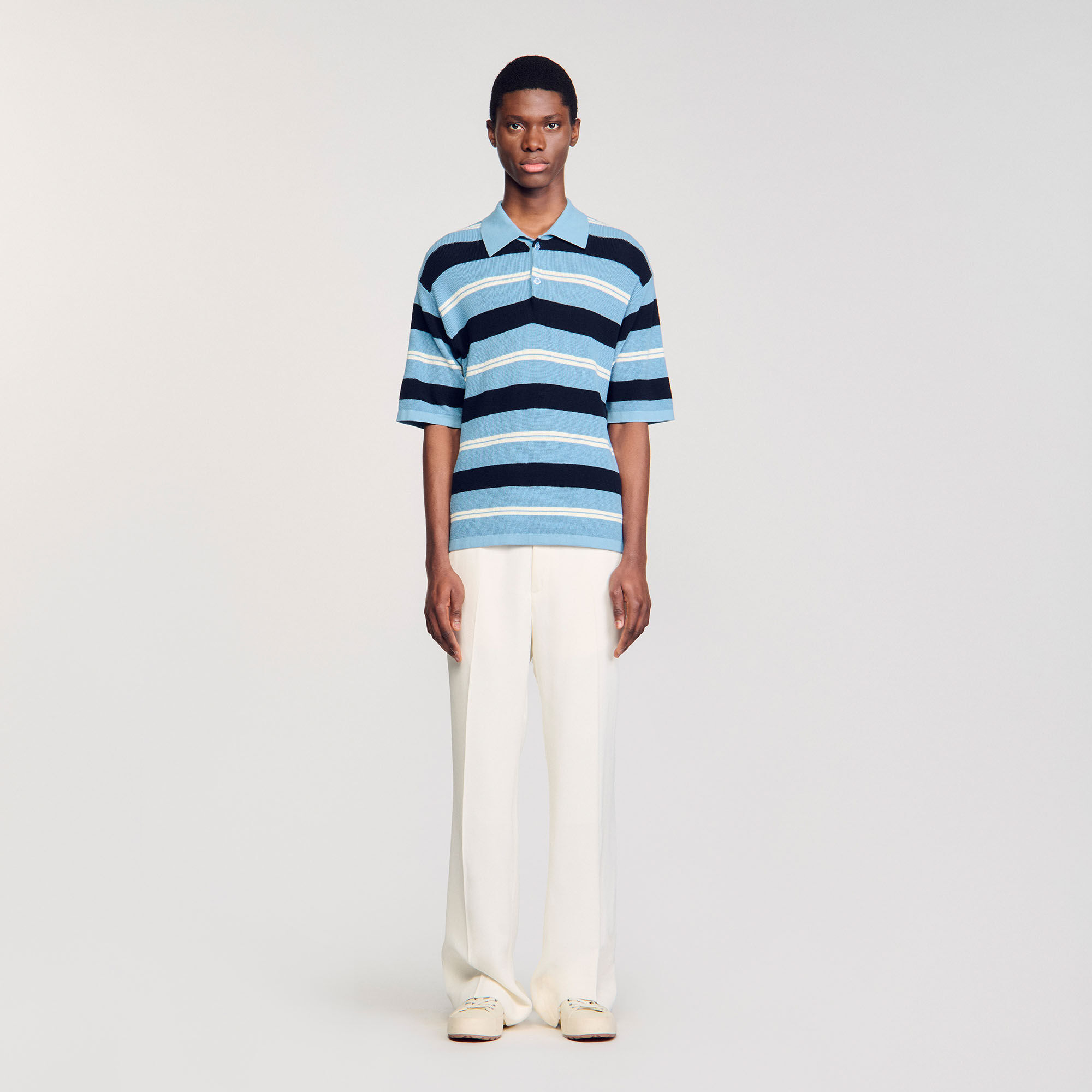 Gestreiftes Poloshirt aus Strick