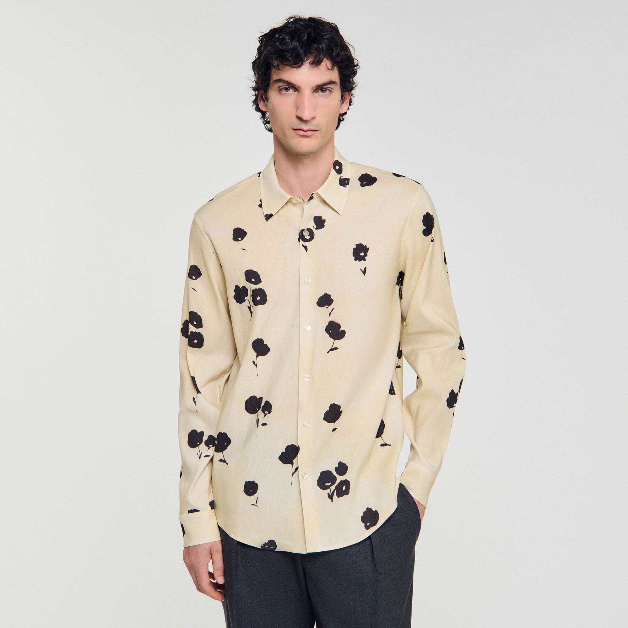 Hemd aus Leinen mit Blumenprint