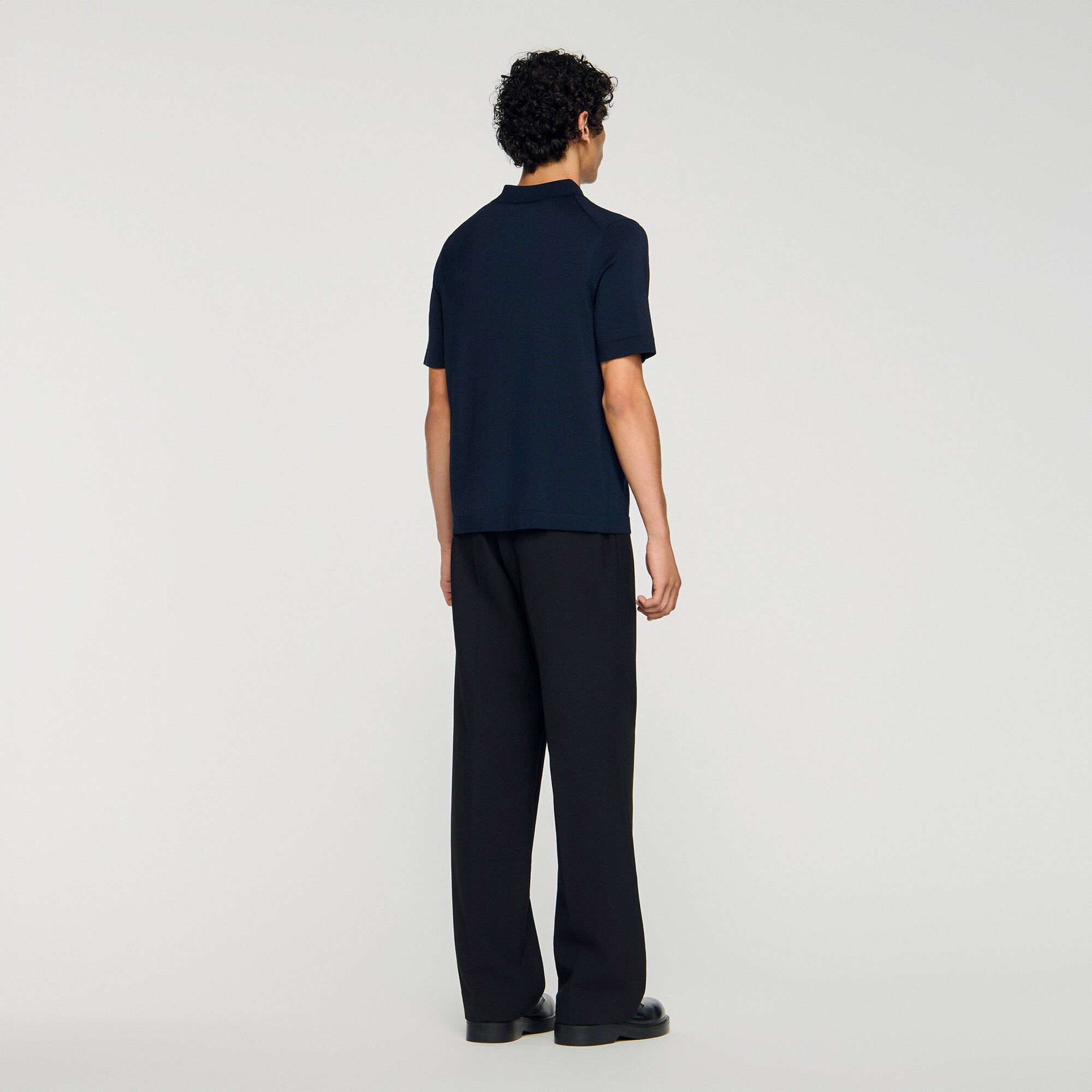 Poloshirt aus Strick mit Reißverschluss