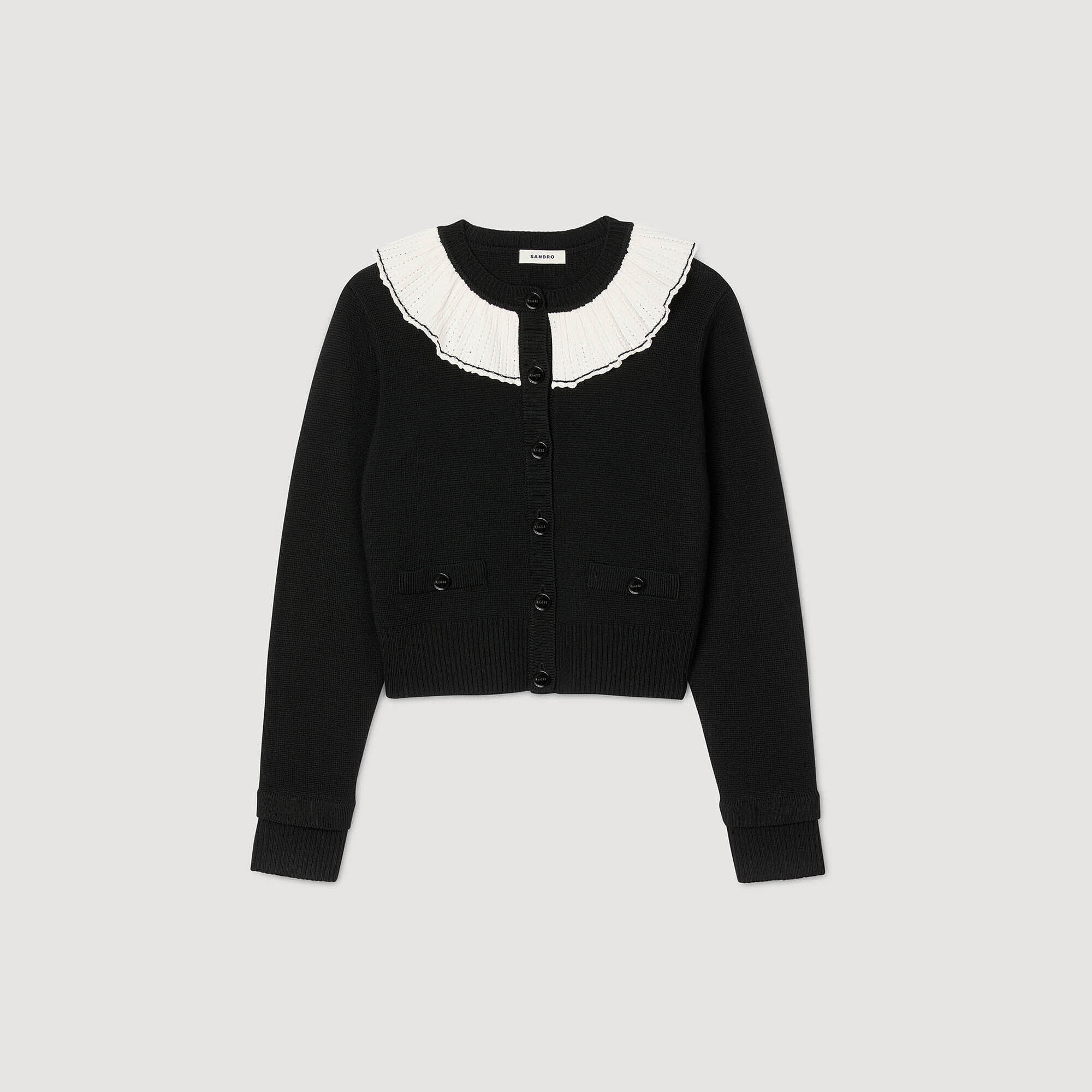 Cardigan mit Kontrastkragen