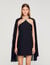 Kurzes Kleid mit Cape und Strass