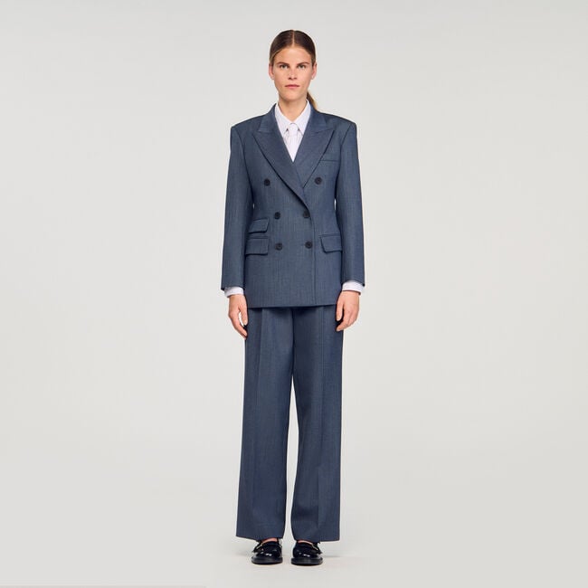 Gestreifter taillierter Blazer