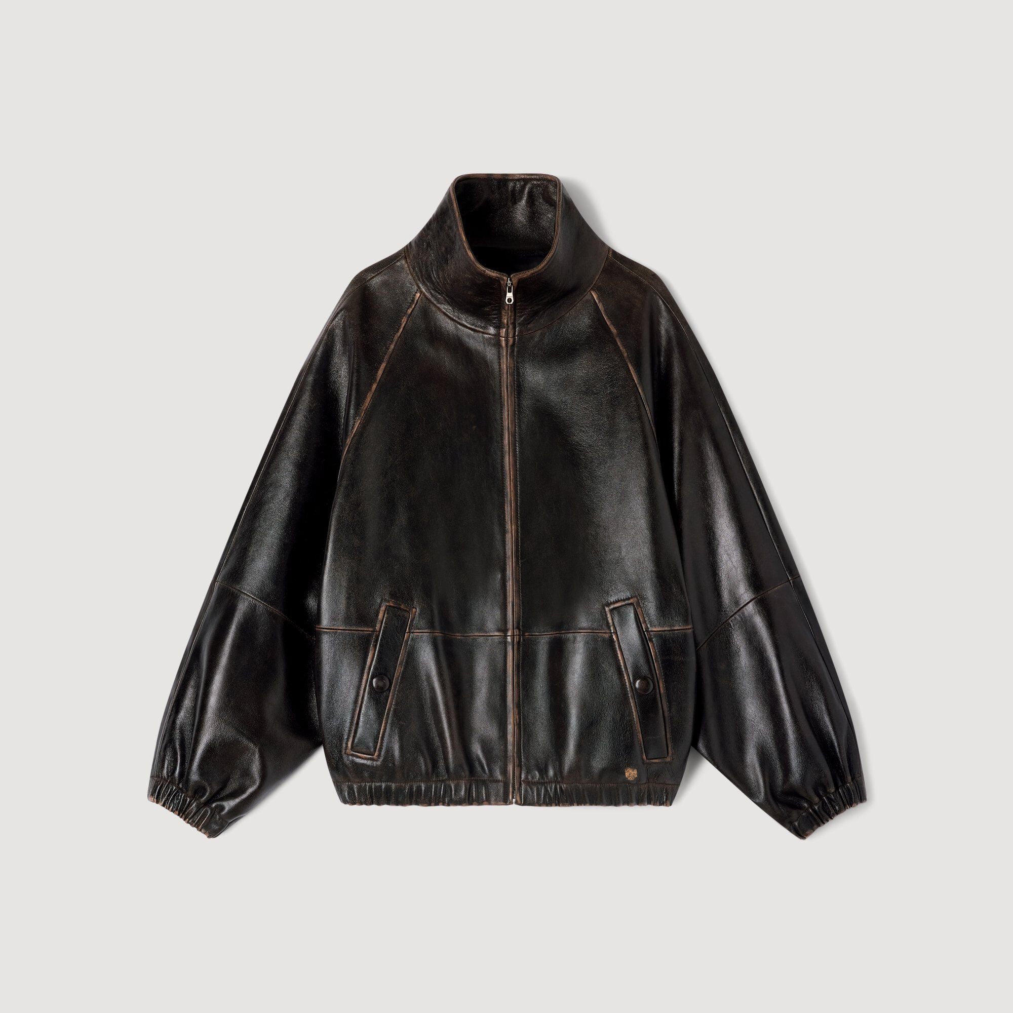 Blouson aus gealtertem Leder