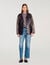 Oversize-Lederblouson mit Nieten