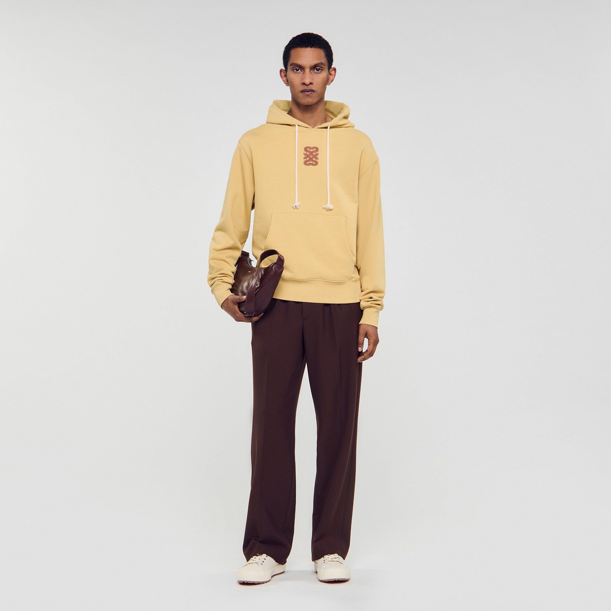 Sweatshirt mit Leder-Patch