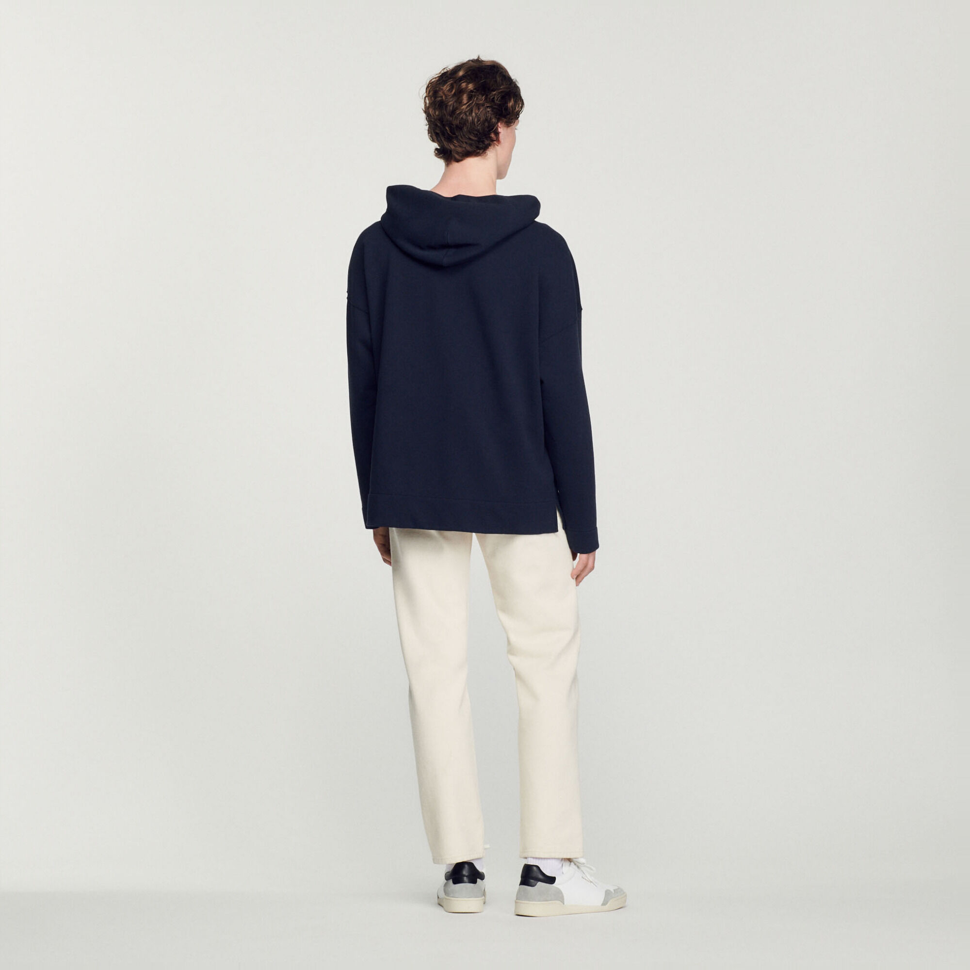Kapuzenhoodie mit Tulpen-Stickerei
