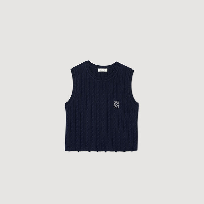 &Auml;rmelloser Strickpullover