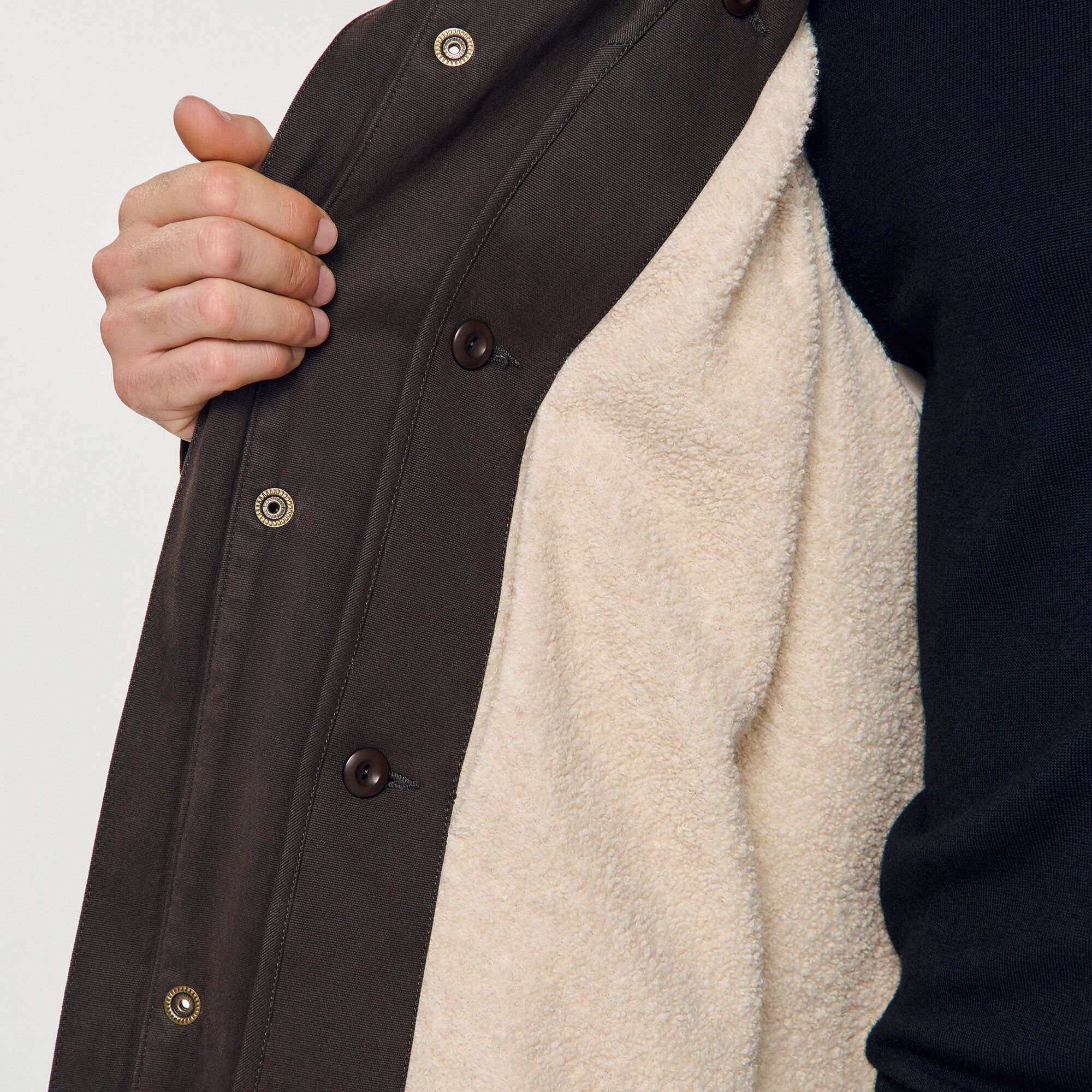 Weite Parka aus Baumwolle und Wolle