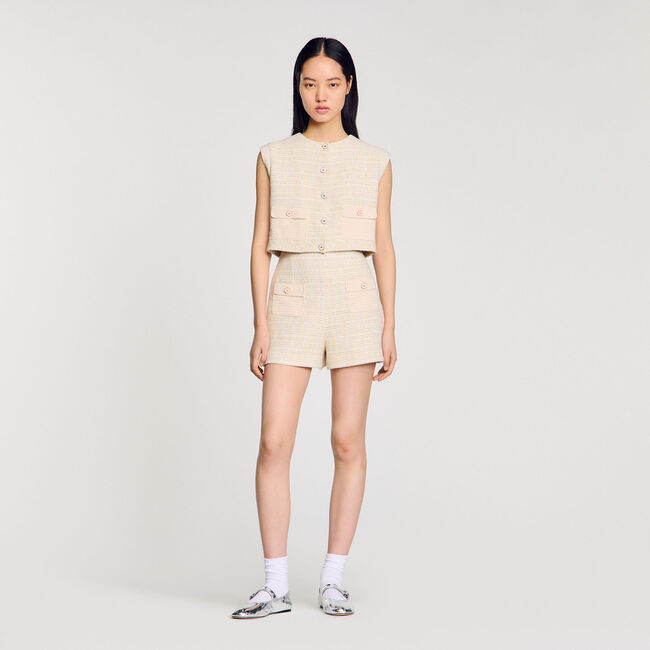 Shorts aus dekorativem Tweed