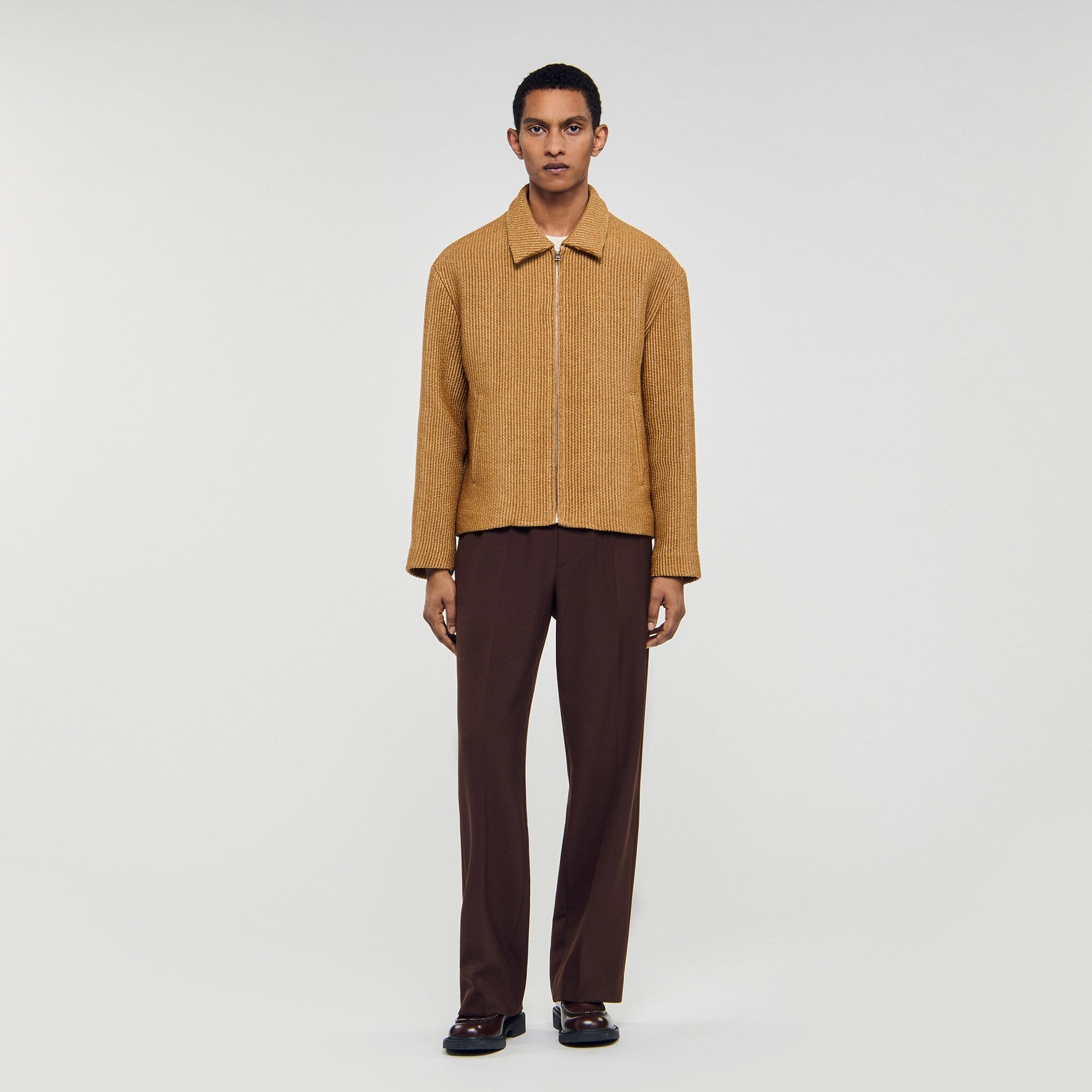 Blouson aus geflochtenem Raphia