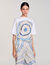 T-Shirt mit Spiralendruckmuster