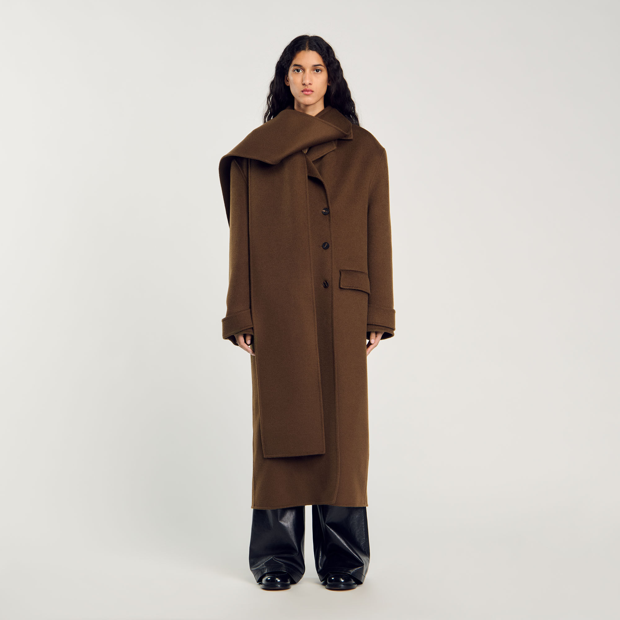 Oversize-Wollmantel