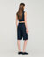 Gestreifte Bermudashorts mit Strass