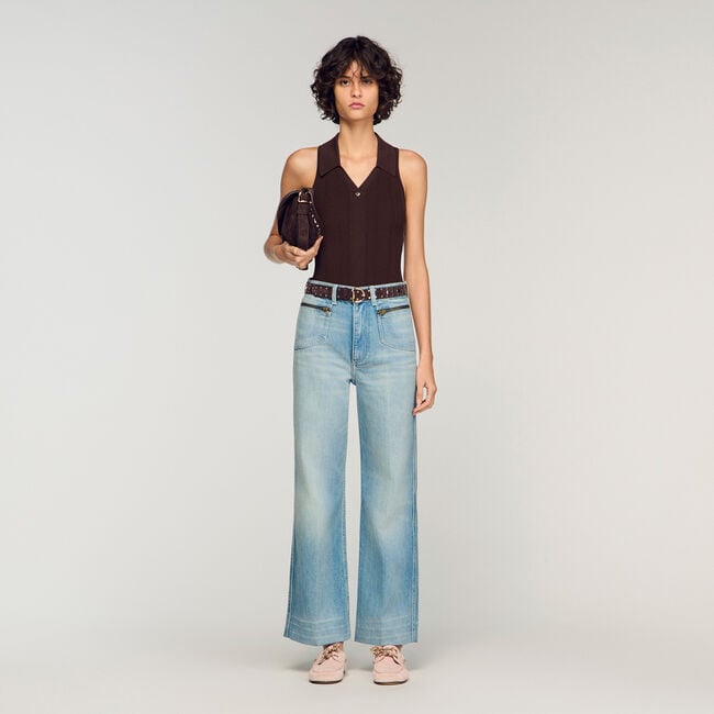 Gerade Jeans aus verwaschenem Denim