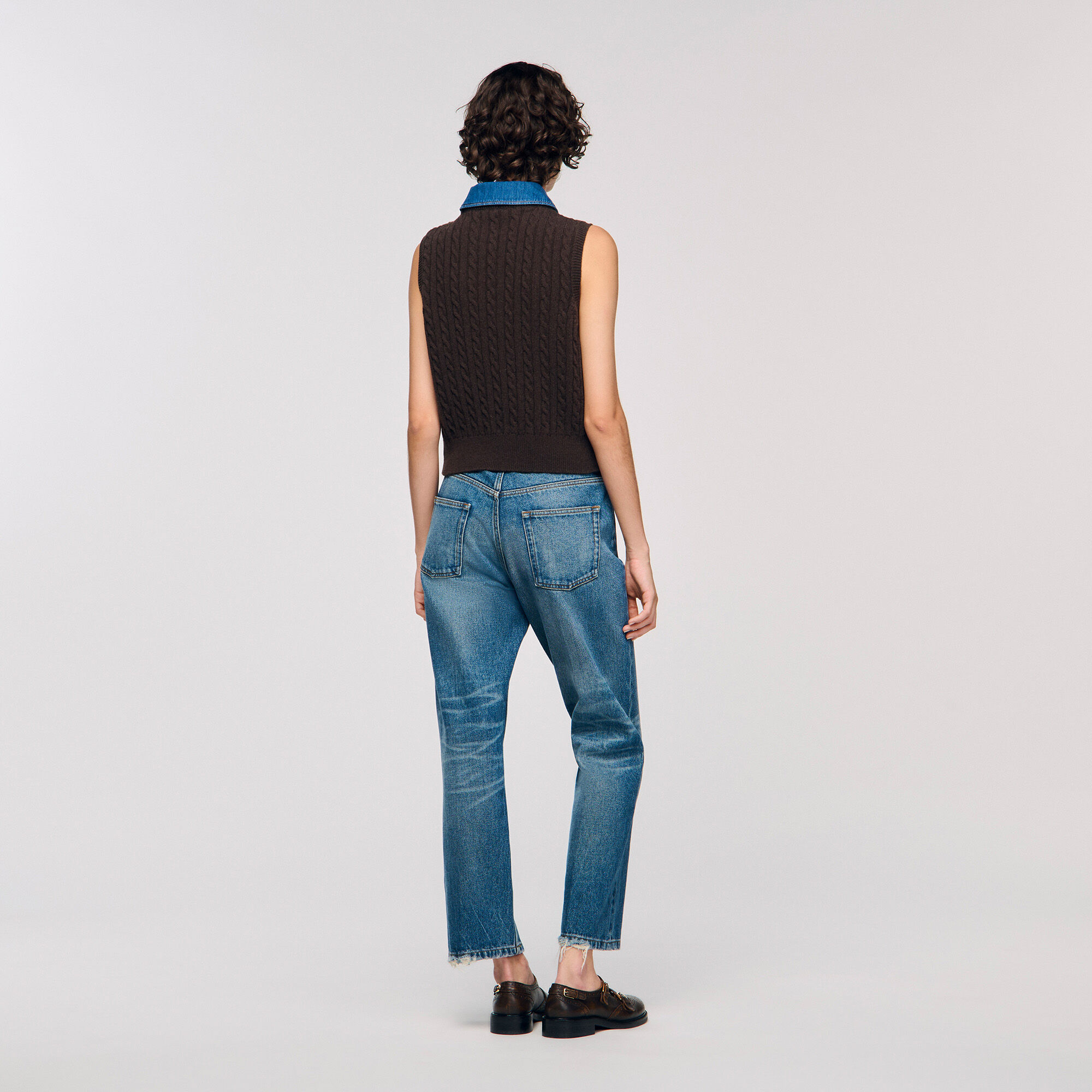 Strickpullover mit Denim