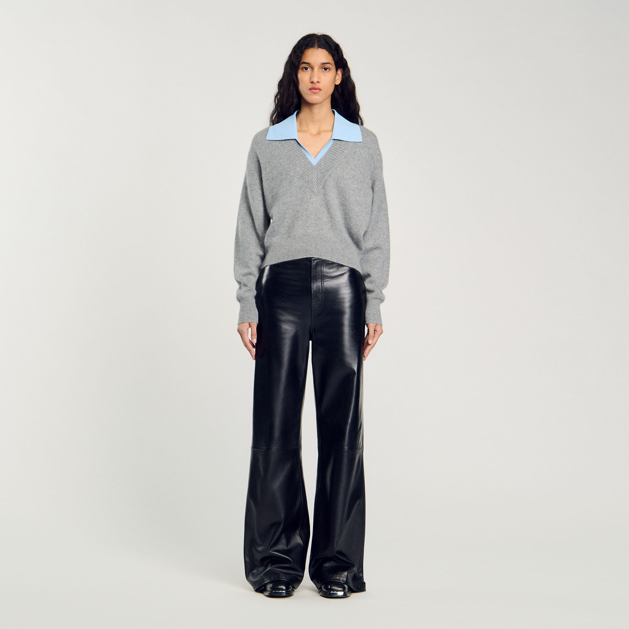 Pullover mit doppeltem Kragen