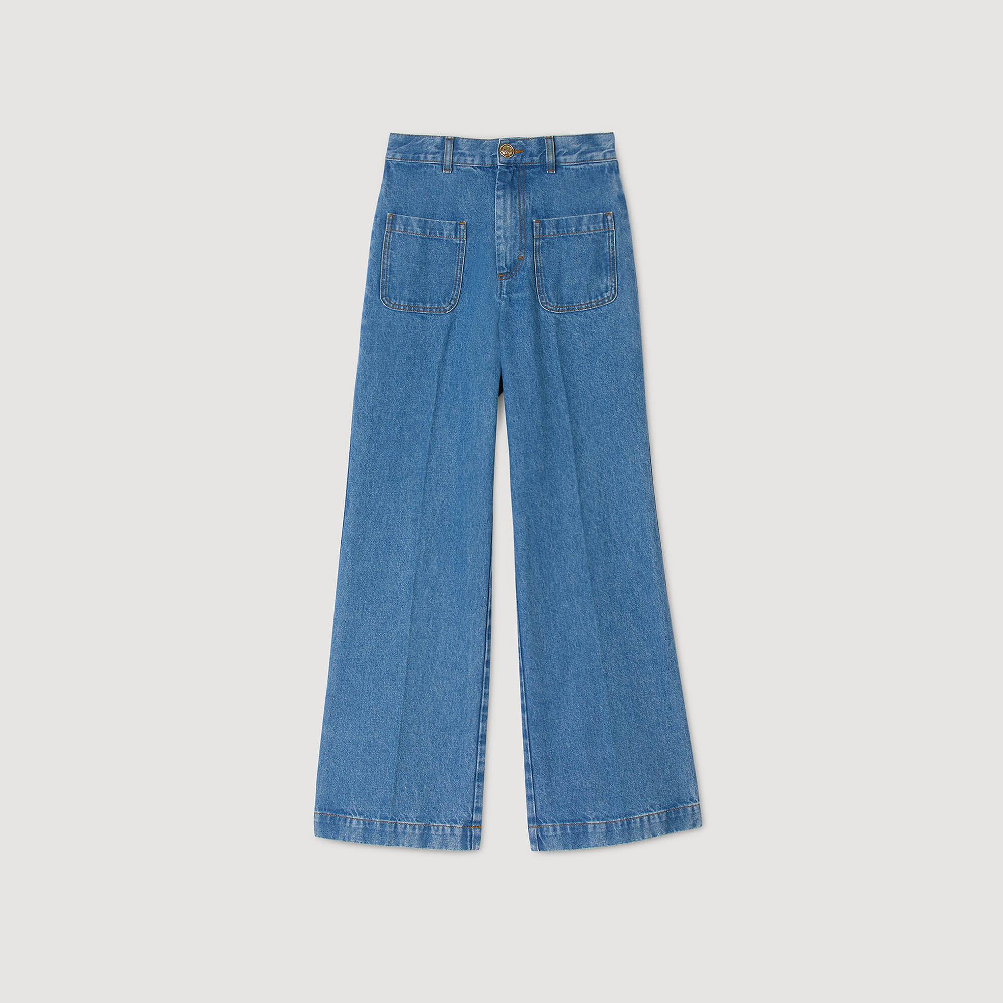 Weite Jeans mit hohem Bund