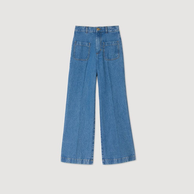 Weite Jeans mit hohem Bund