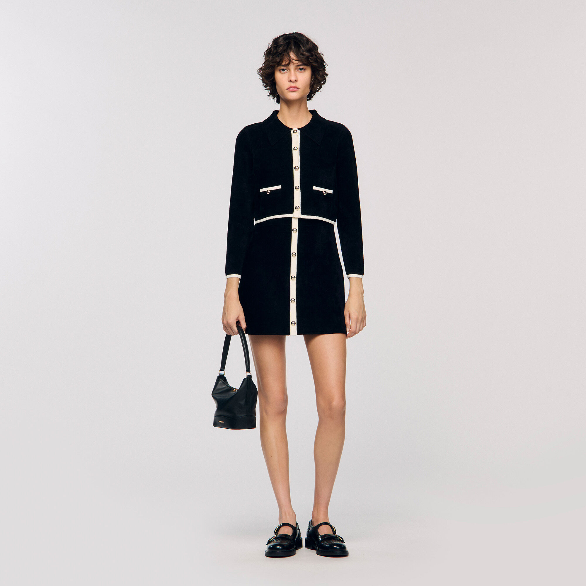 Zweifarbiger Hemd-Cardigan