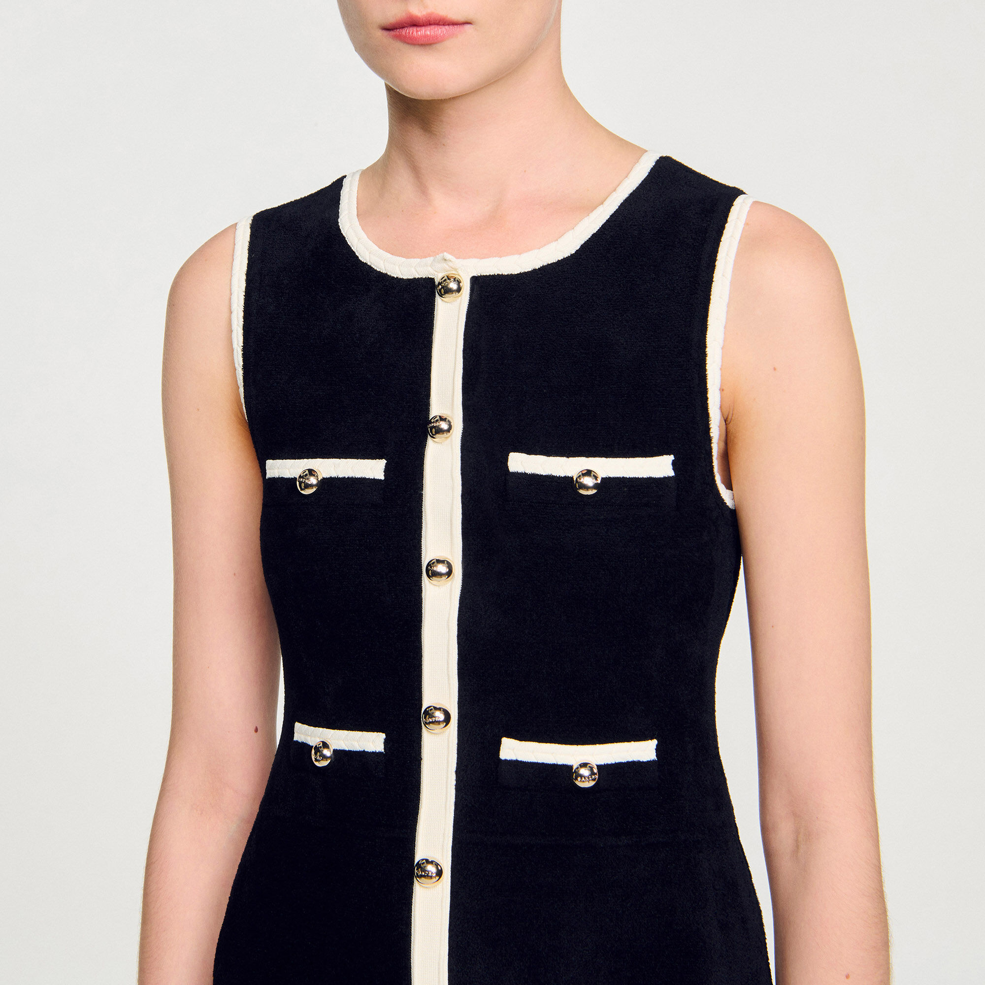 Kurzes Strickkleid aus Velours