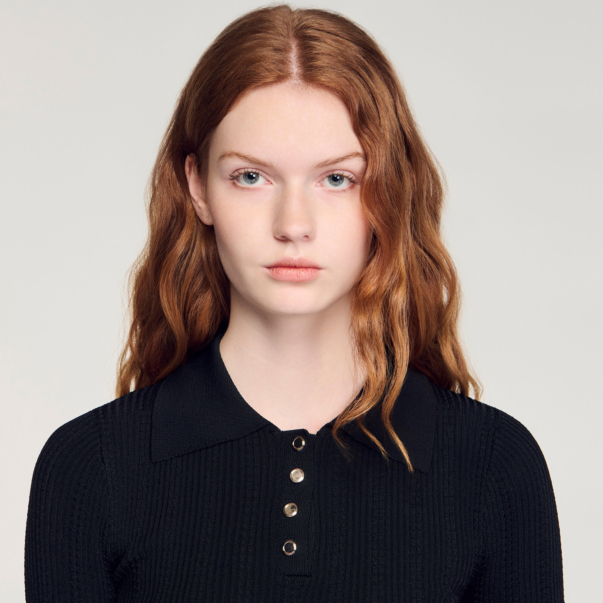 Strickpullover mit Polokragen